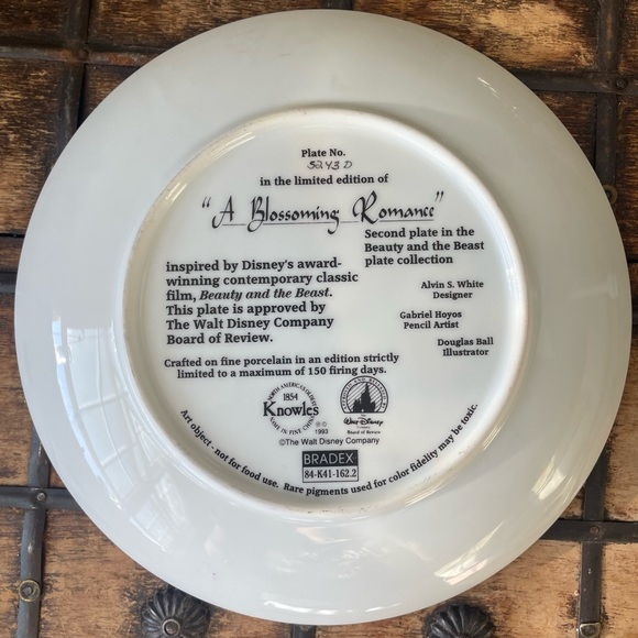 Vintage Disney Beauty And The Beast Collectible Plate By Bradford Exchange - Picture 4 of 5